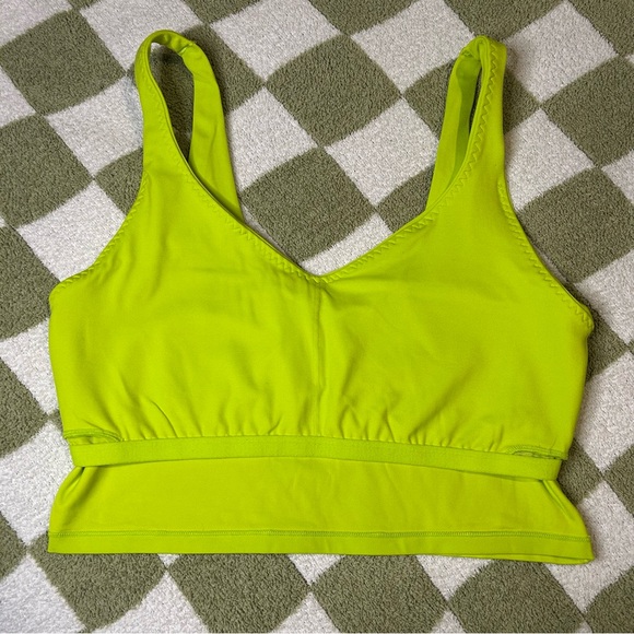OFFLINE by Aerie Real Me Low Key Longline Sports Bra in Lime Slush - Picture 3 of 9